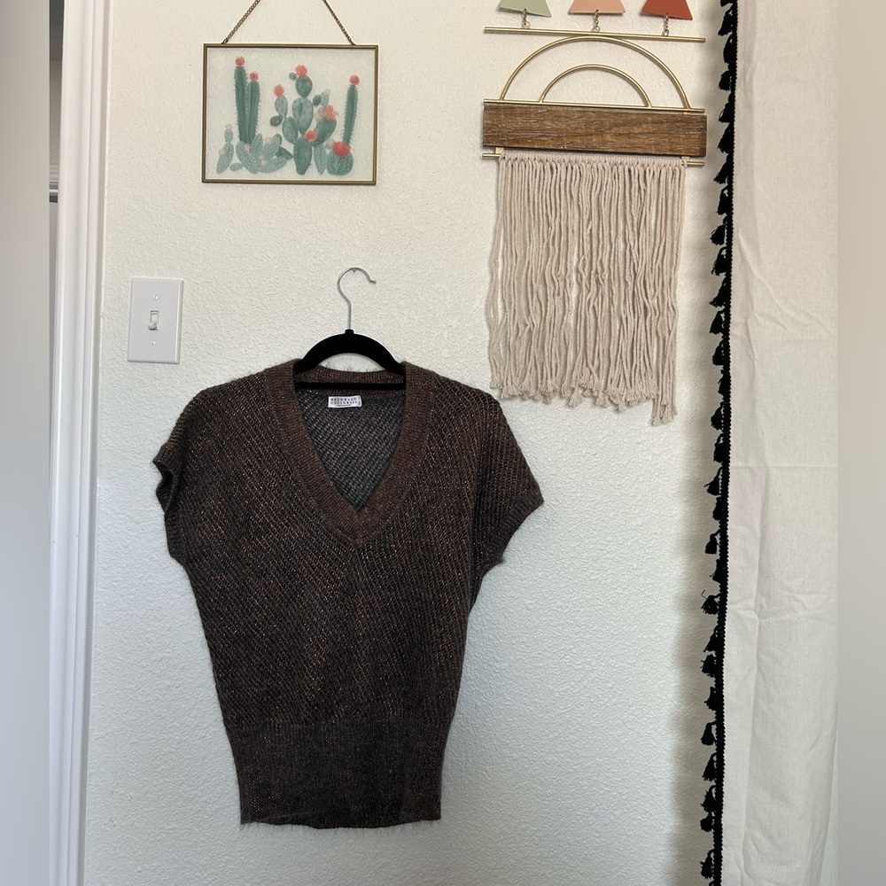 Brunelli Cucinelli Bronze Cashmere Sweater Vest